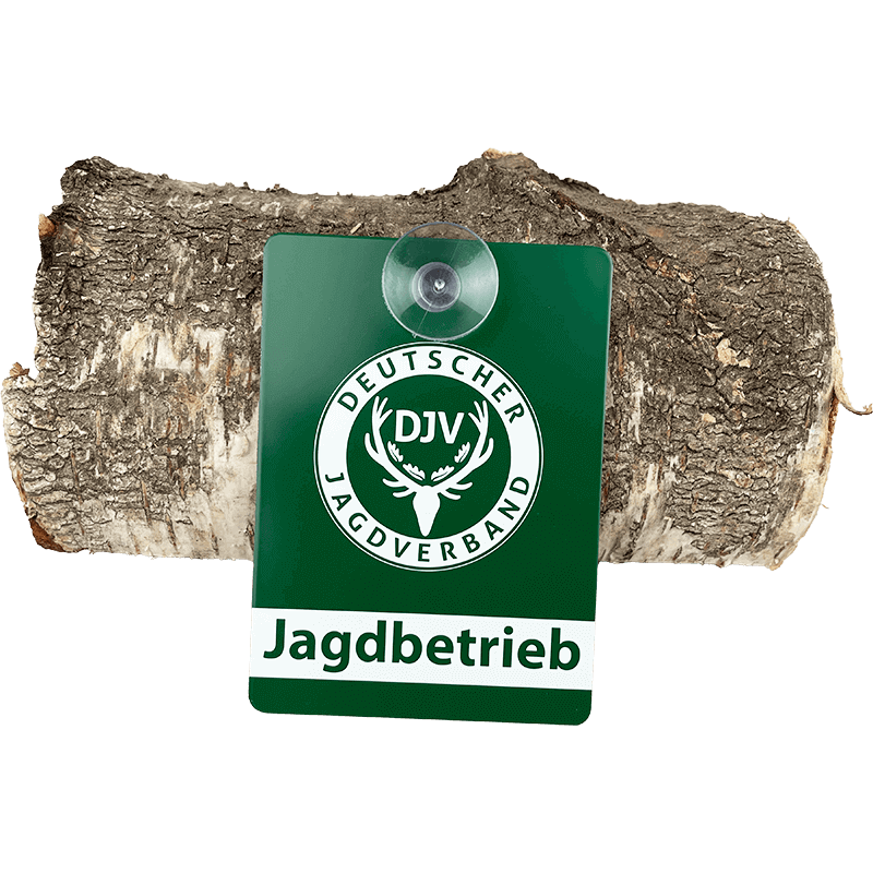 DJV-Autoschild "Jagdbetrieb" (Aluminium)