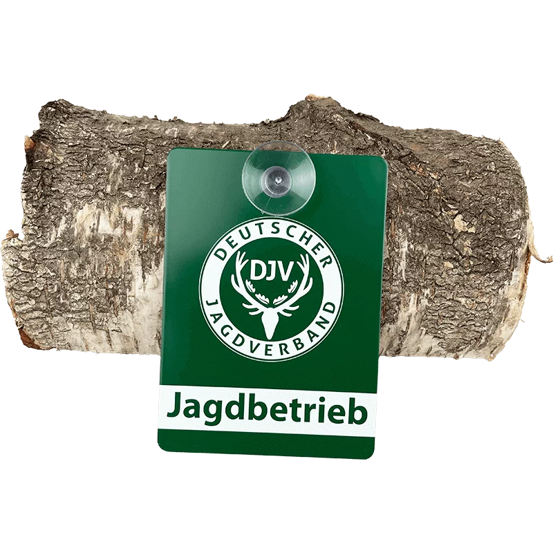 DJV-Autoschild "Jagdbetrieb" (Aluminium)