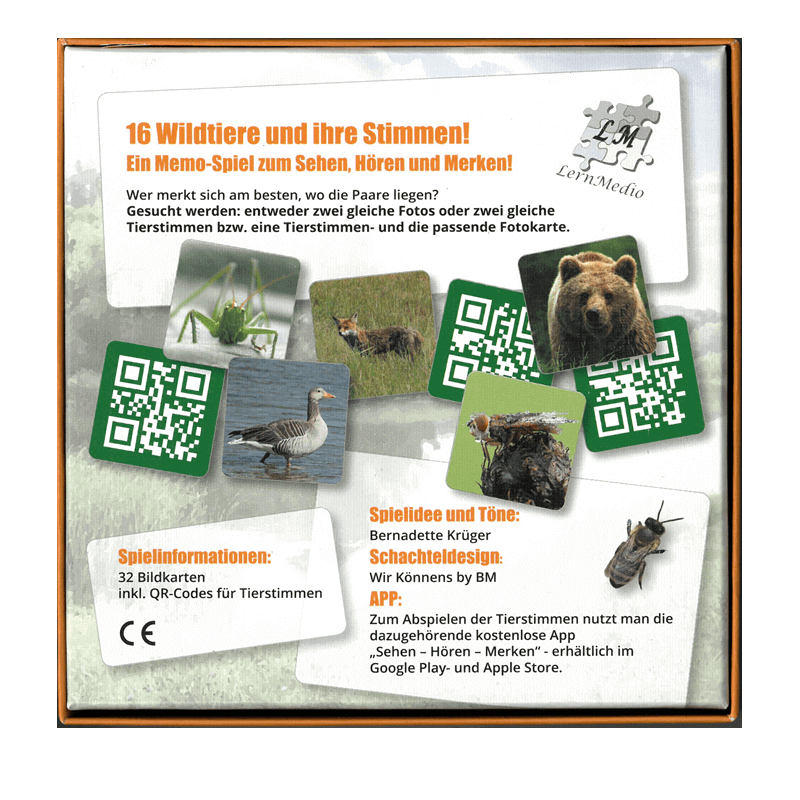 Kinder-Memo-Spiel "Wildtiere und ihre Stimmen"