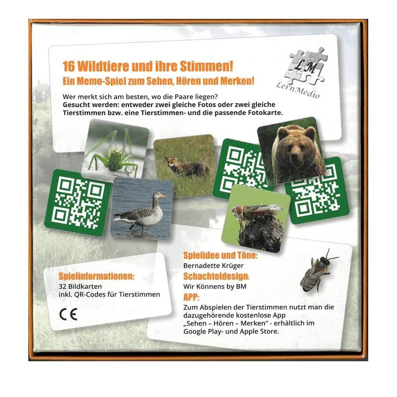 Kinder-Memo-Spiel "Wildtiere und ihre Stimmen"