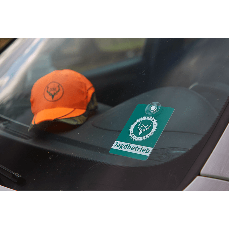 DJV-Autoschild Jagdbetrieb