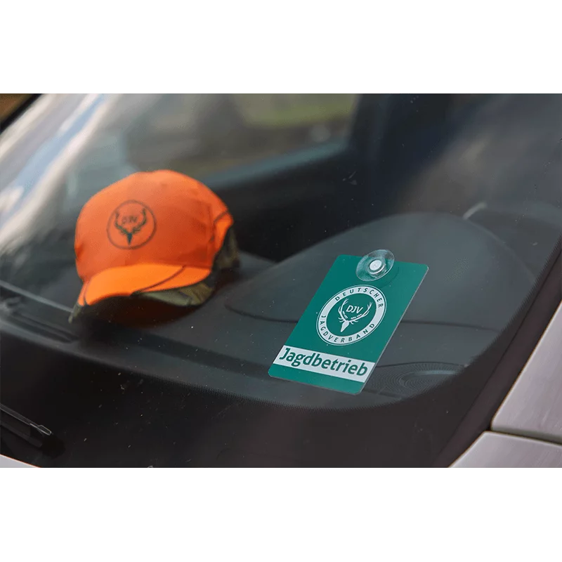 DJV-Autoschild Jagdbetrieb