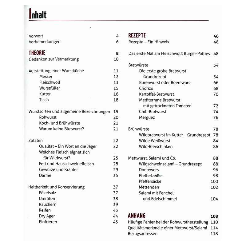 Kochbuch "Land und Werken - Wildwurst selber machen"