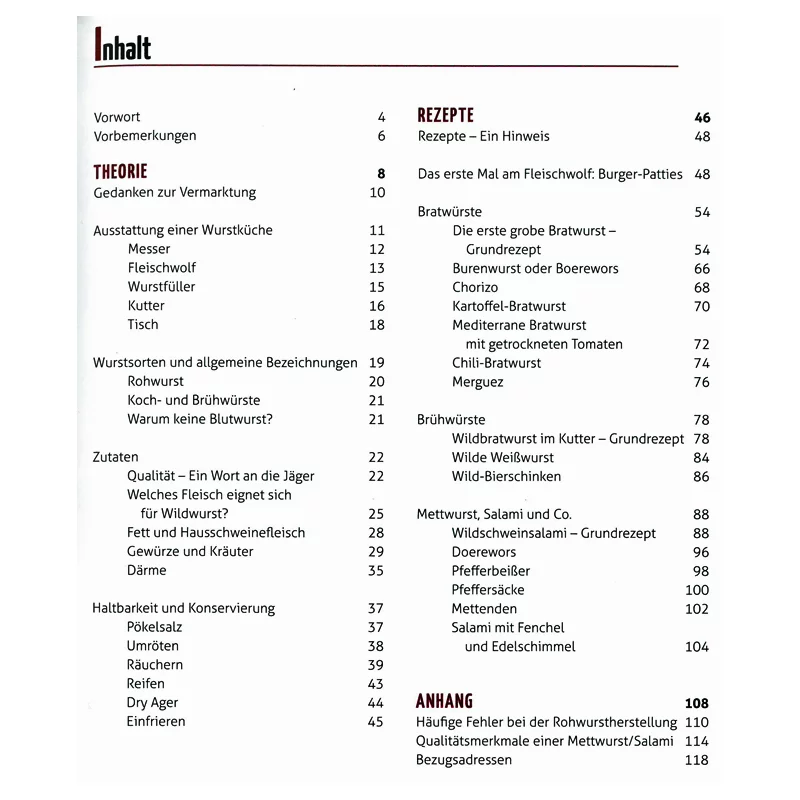 Kochbuch "Land und Werken - Wildwurst selber machen"