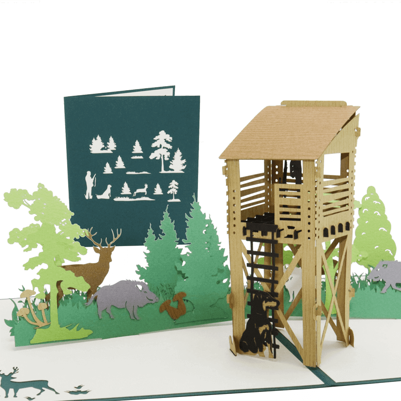 Pop-up-Karte "Hochsitz"