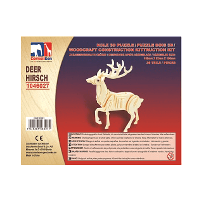 Holz 3D Puzzle Hirsch