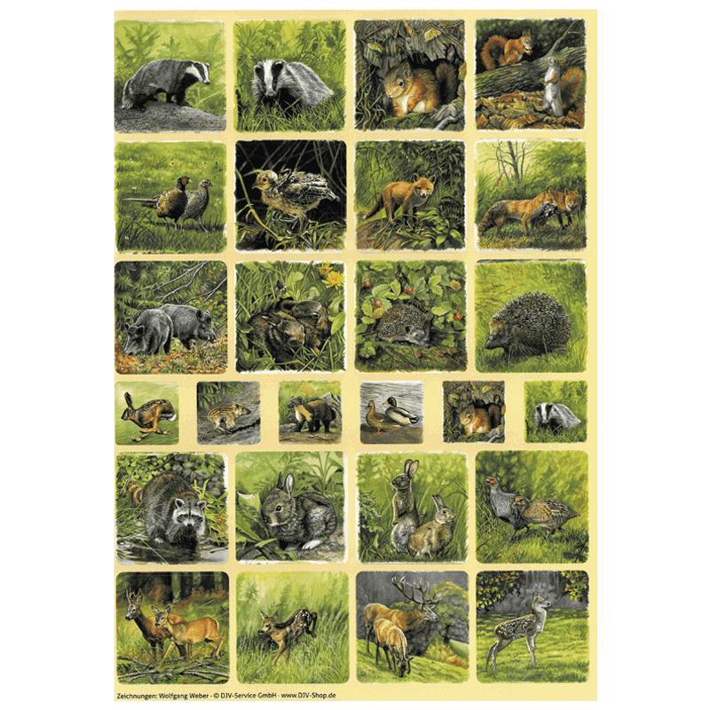 Lernort Natur-Aufkleberbögen Wildtiere