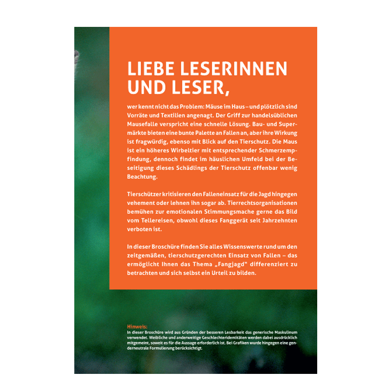 Broschüre "Wissenswertes zur Fangjagd in Deutschland"