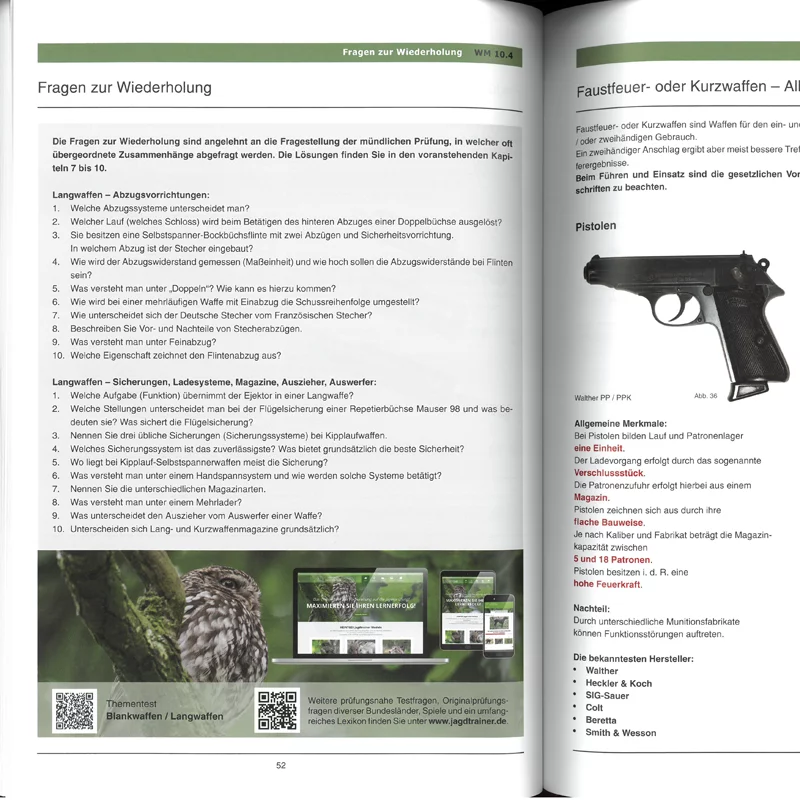 Arbeitsblätter Jägerprüfung "Waffen und Munition"
