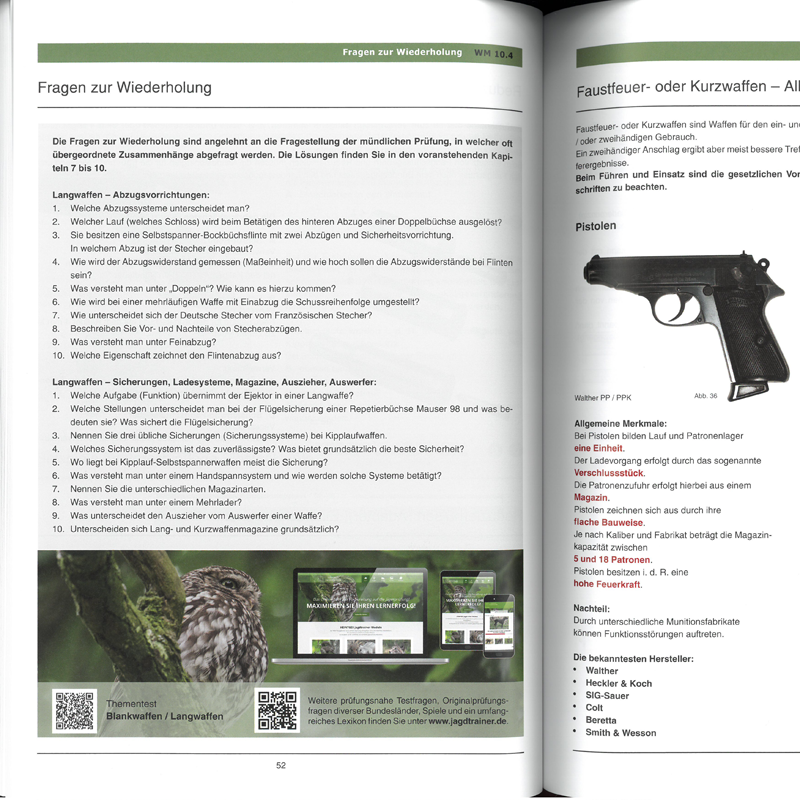 Arbeitsblätter Jägerprüfung "Waffen und Munition"
