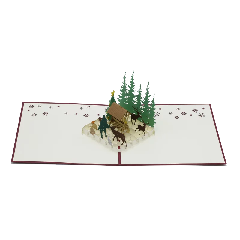 Pop-Up Karte "Futterkrippe" Weihnachtsedition