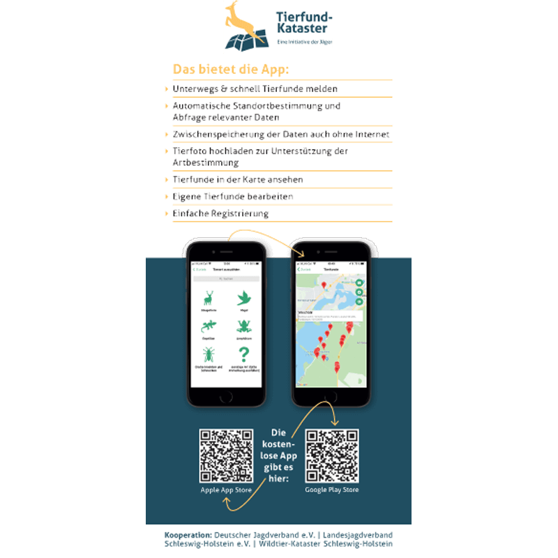 Flyer „Tierfund-Kataster-App“