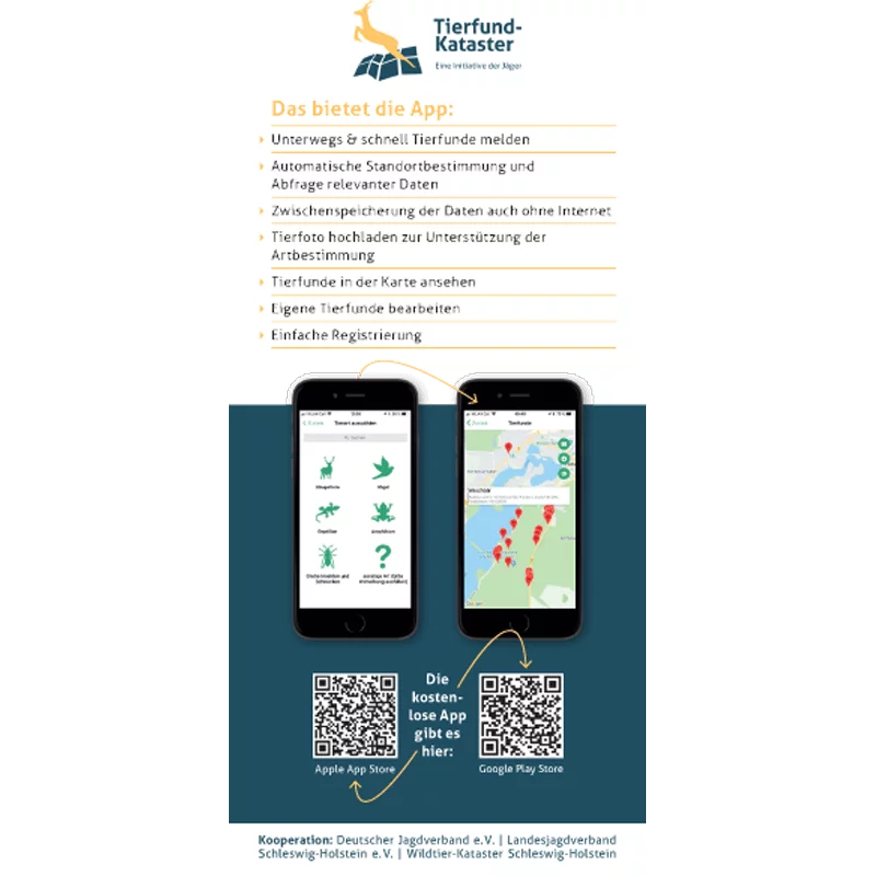 Flyer „Tierfund-Kataster-App“
