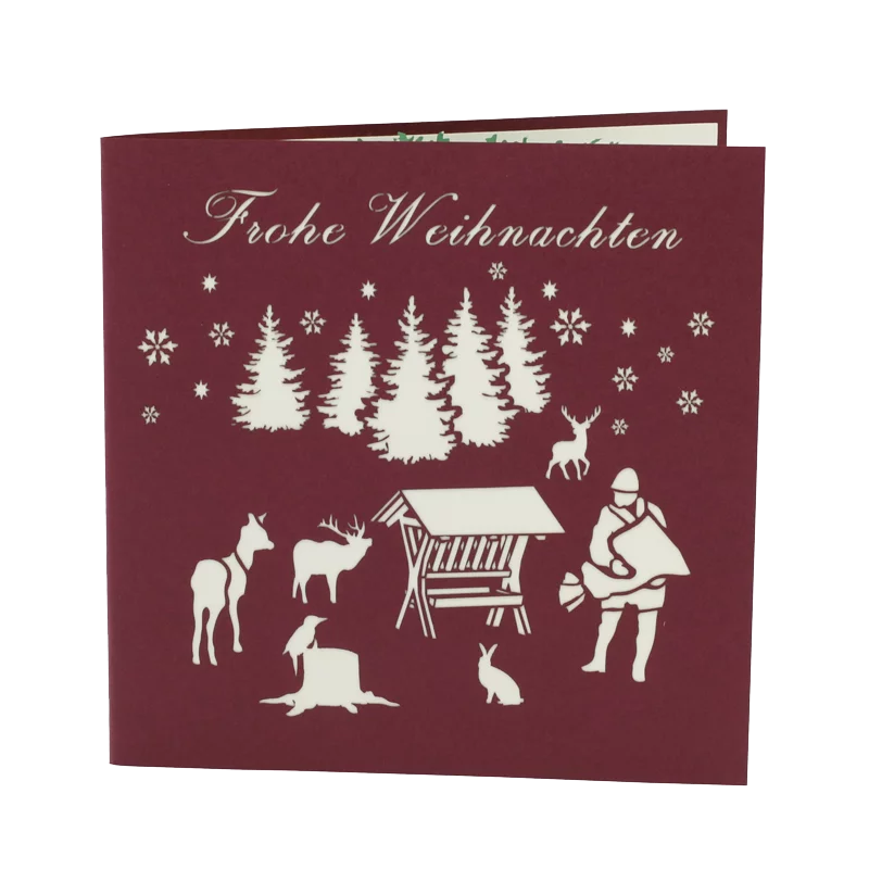 Pop-Up Karte "Futterkrippe" Weihnachtsedition