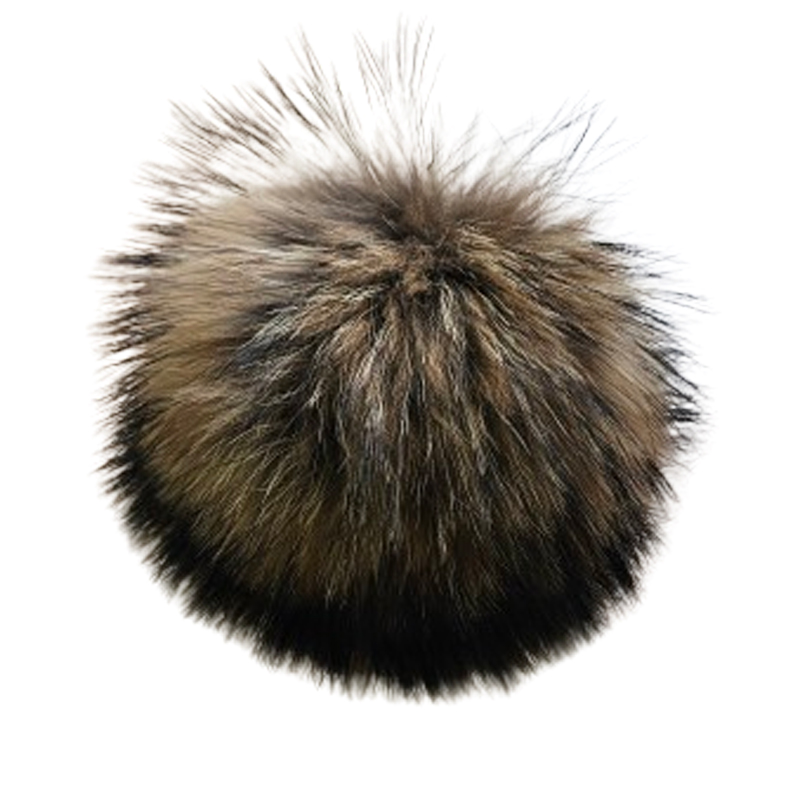 Fellwechsel Bommel Marderhund mit Druckknopf