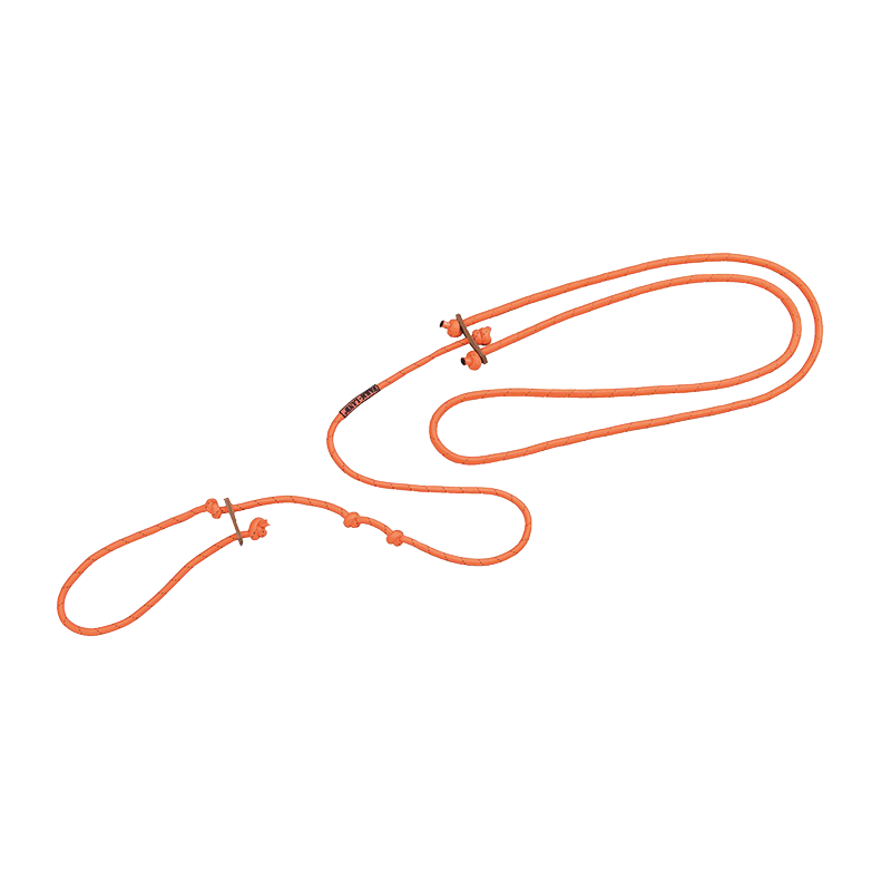 Lautlose Hundeleine (orange und oliv)