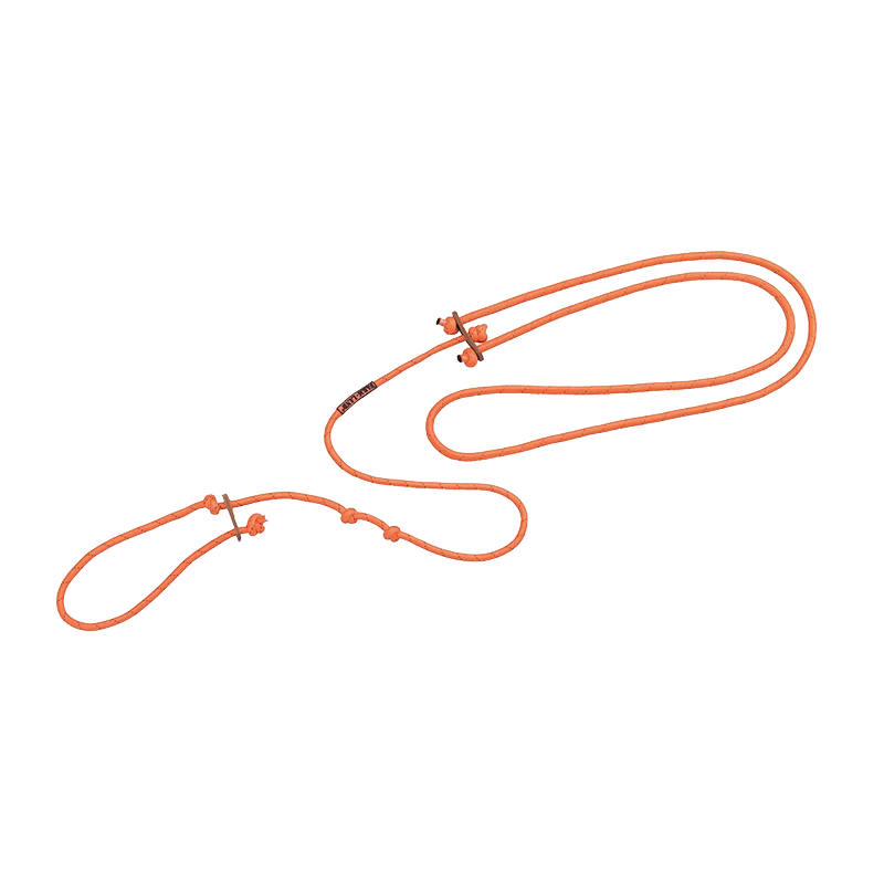 Lautlose Hundeleine (orange und oliv)