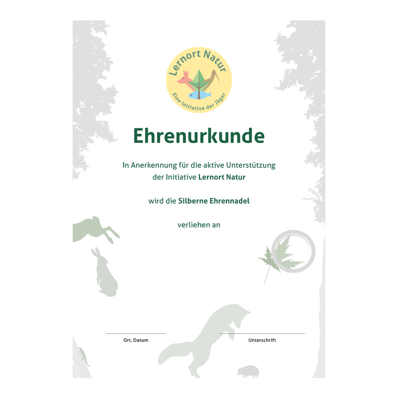 Lernort Natur-Urkunde Silber Anerkennung