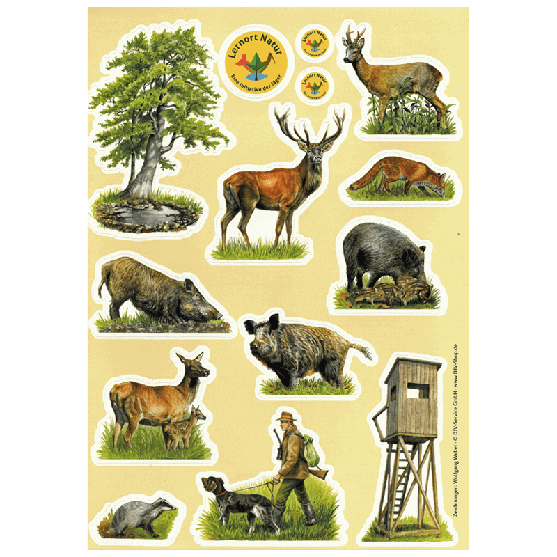 Lernort Natur-Aufkleberbögen Wildtiere