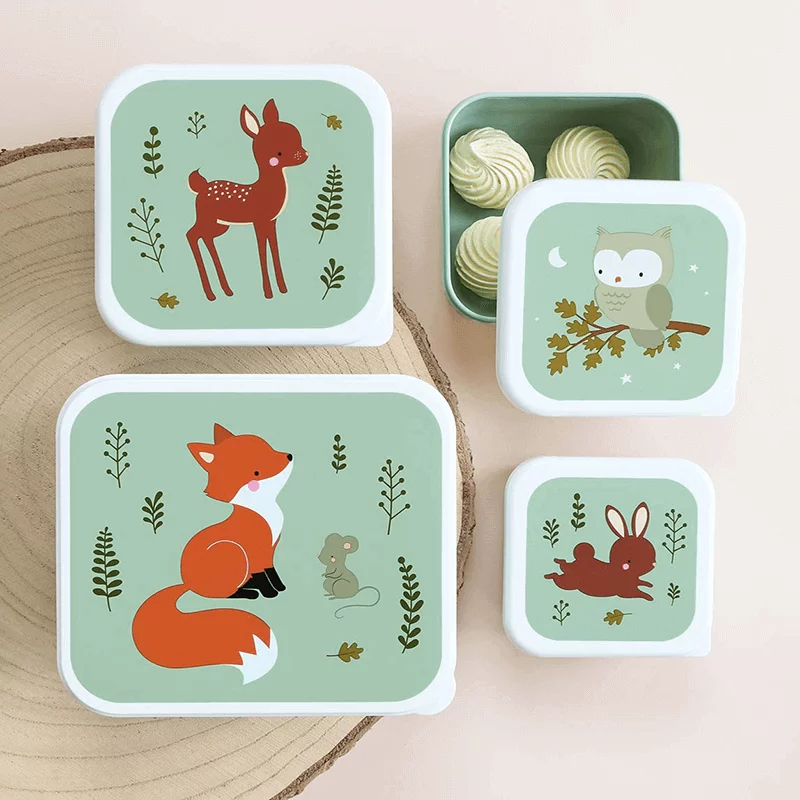 Kinder-Lunchbox 4er Set "Waldfreunde"
