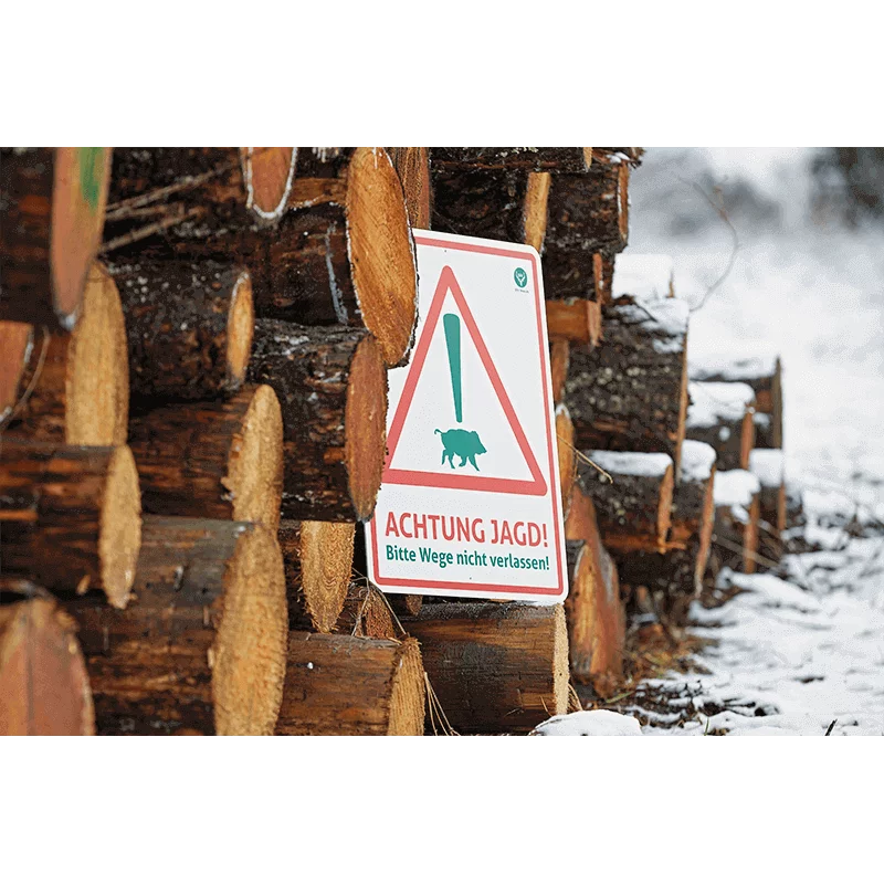 DJV-Warntafel „Achtung Jagd!“